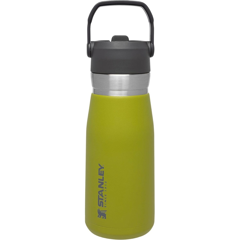 image:imageSTANLEY IceFlow Flip Straw Water Bottle 17 oz BuiltIn Straw for Travel and Sports Lightweight and Leak Resistant Insulated Stainless Steel BPAFree PolarAloe