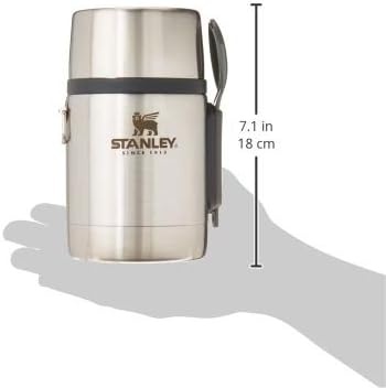 image:imageSTANLEY Classic Food Jar and Spork 18 oz Vacuum Insulated Thermos Food Container Wide Mouth Screw On Lid Packable for Travel Stainless Steel with Leakproof Lid BPAFree Stainless Steel18 oz Pack of 1