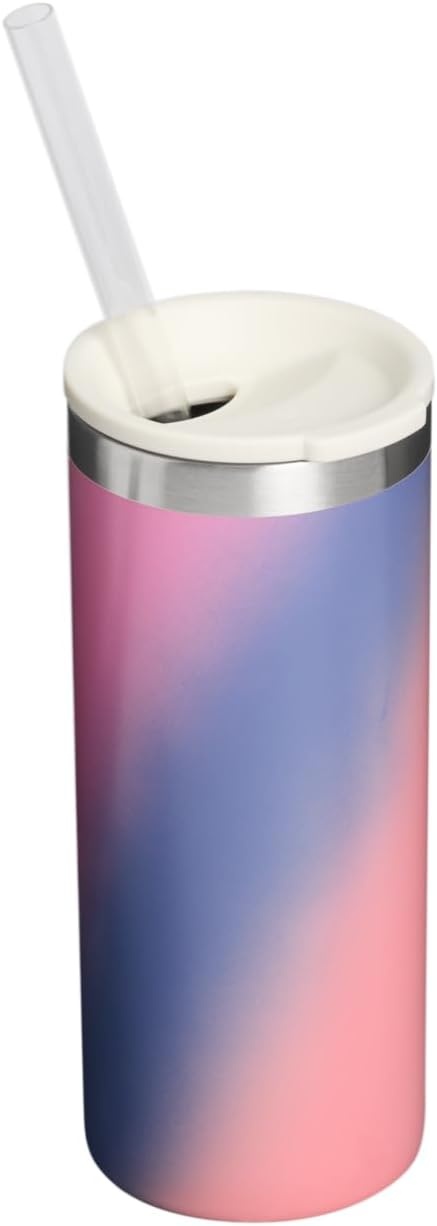 image:imageSTANLEY Everyday Can Cooler Cup 10 oz Slim Beer Seltzers Soda and Energy Drinks Doubles as Tumbler Insulated Stainless Steel Drink Holder BPAFree Sunset Spiral
