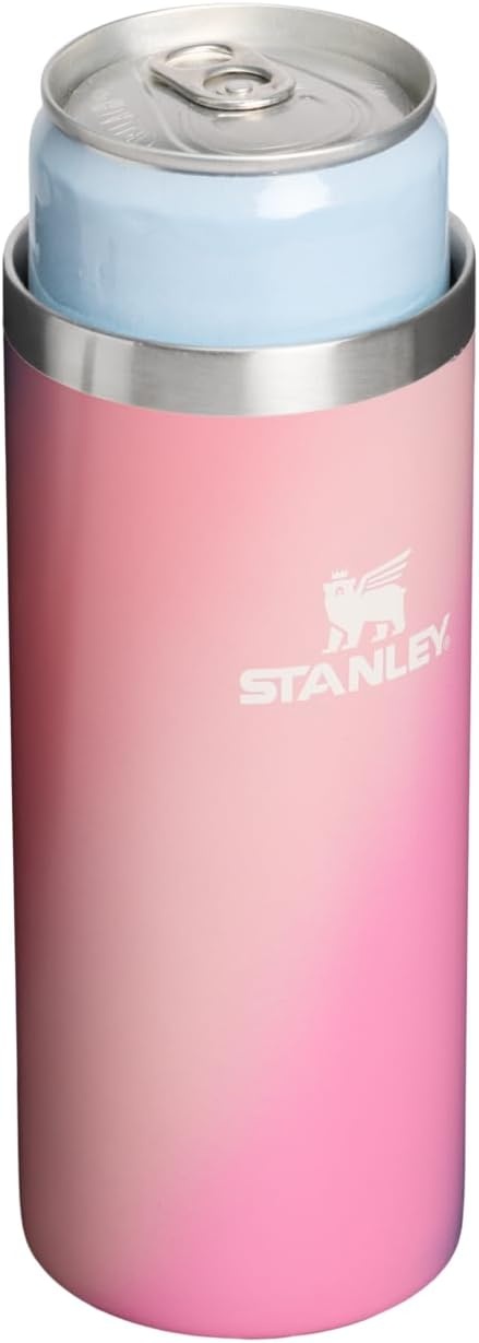 image:imageSTANLEY Everyday Can Cooler Cup 10 oz Slim Beer Seltzers Soda and Energy Drinks Doubles as Tumbler Insulated Stainless Steel Drink Holder BPAFree Sunset Spiral