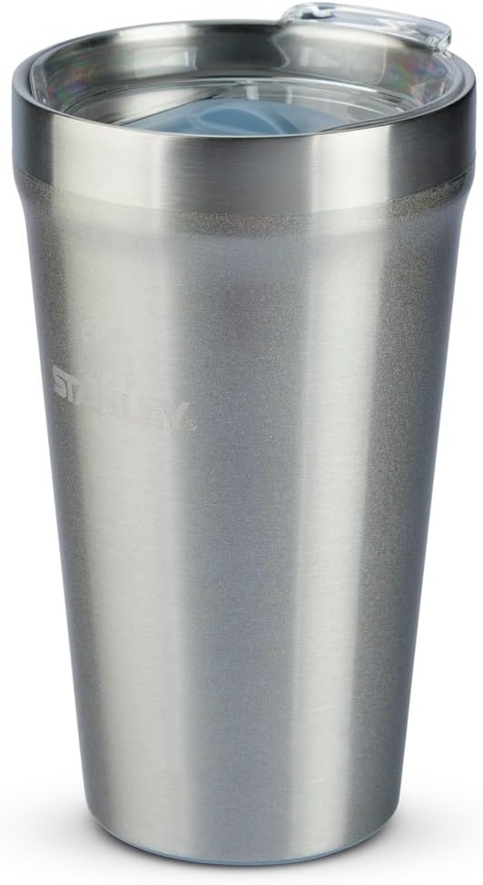 image:imageSTANLEY Everyday Tumbler 16 oz Press Fit Drink Through Lid Beverage Coffee and Cocktail Cup Insulated Stainless Steel Wine Glass BPAFree Sunset SpiralSteel Shimmer