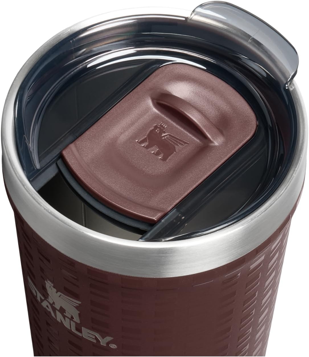 image:imageSTANLEY Everyday Tumbler 16 oz Press Fit Drink Through Lid Beverage Coffee and Cocktail Cup Insulated Stainless Steel Wine Glass BPAFree Sunset SpiralMahogany Grid