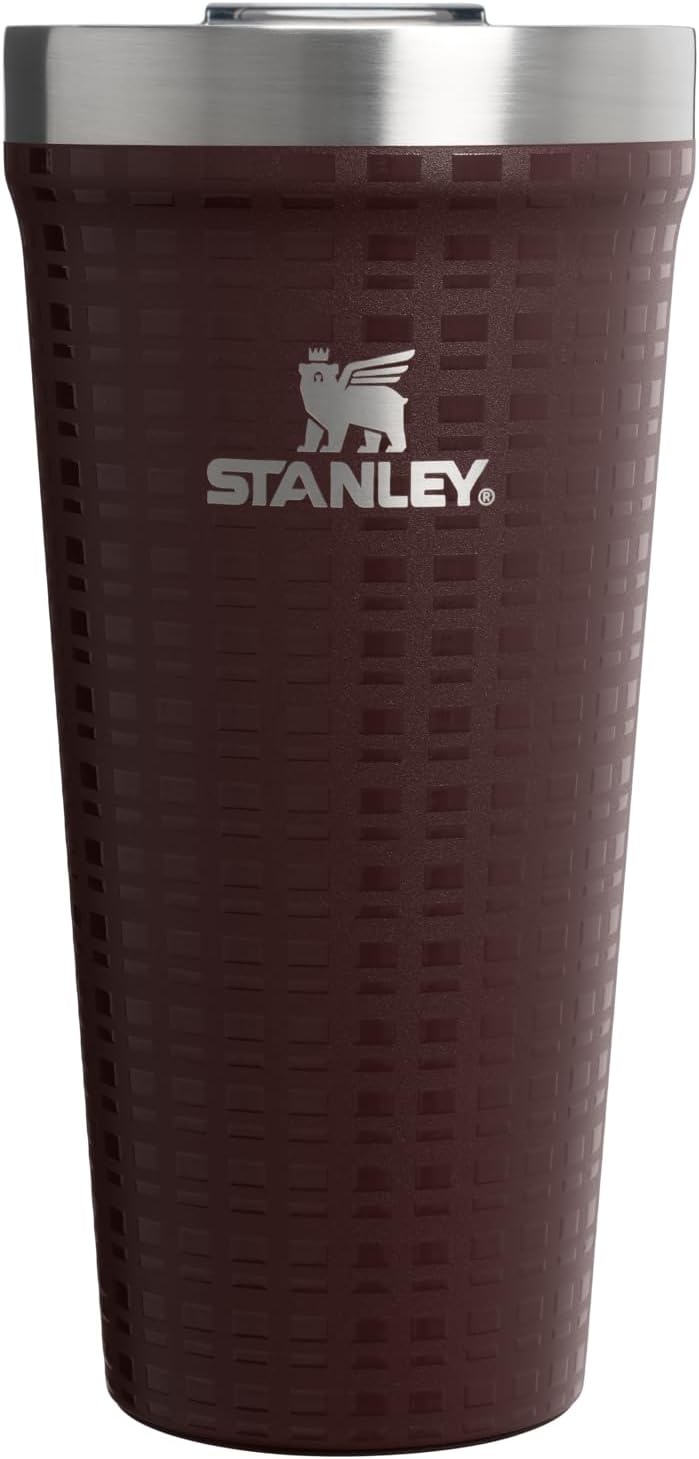 image:imageSTANLEY Everyday Tumbler 16 oz Press Fit Drink Through Lid Beverage Coffee and Cocktail Cup Insulated Stainless Steel Wine Glass BPAFree Sunset SpiralMahogany Grid