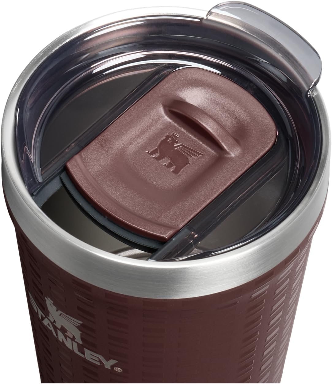 image:imageSTANLEY Everyday Tumbler 16 oz Press Fit Drink Through Lid Beverage Coffee and Cocktail Cup Insulated Stainless Steel Wine Glass BPAFree Sunset SpiralMahogany Grid