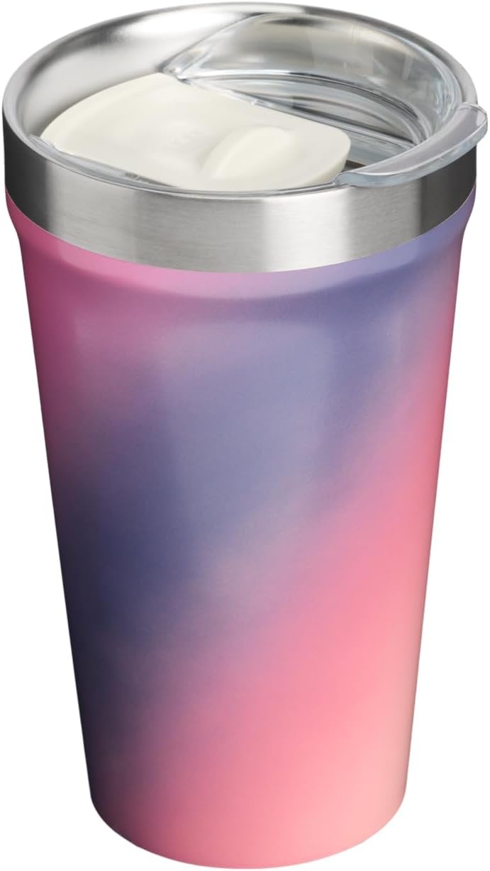 image:imageSTANLEY Everyday Tumbler 16 oz Press Fit Drink Through Lid Beverage Coffee and Cocktail Cup Insulated Stainless Steel Wine Glass BPAFree Sunset SpiralSunset Spiral