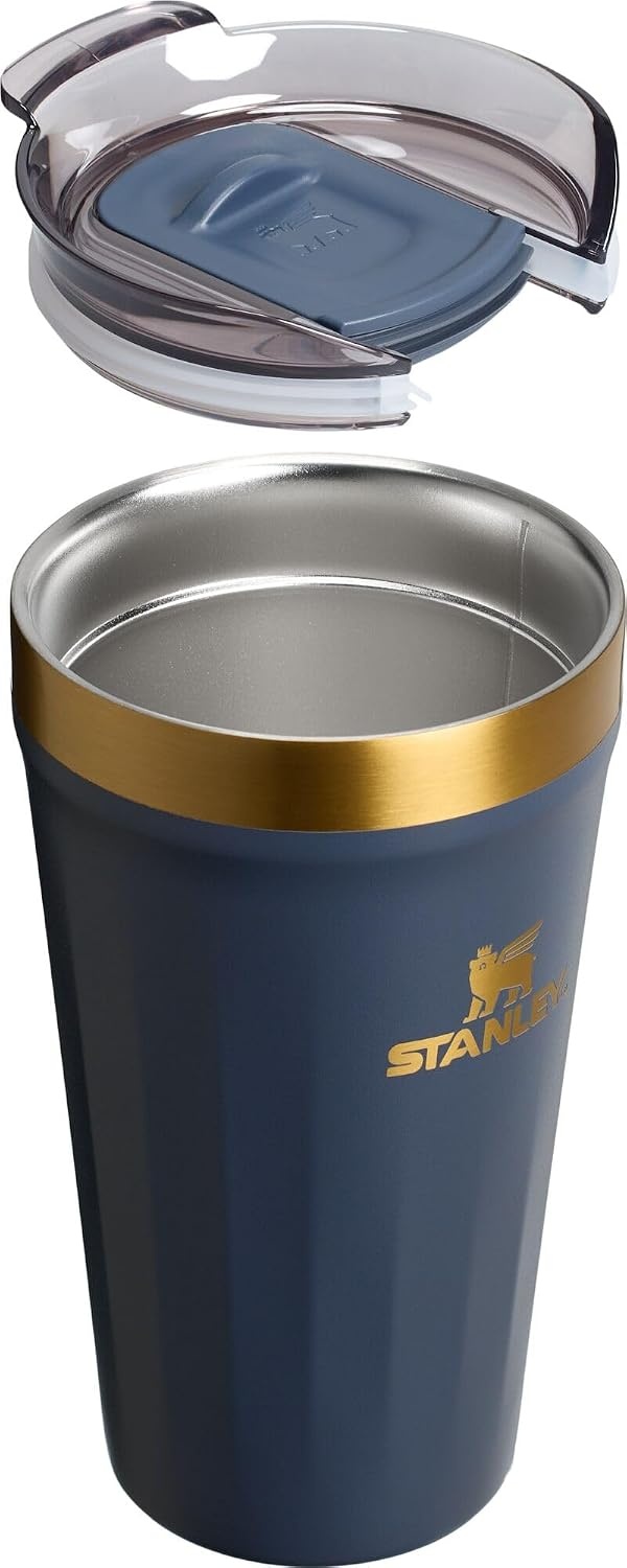 image:imageSTANLEY Everyday Tumbler 16 oz Press Fit Drink Through Lid Beverage Coffee and Cocktail Cup Insulated Stainless Steel Wine Glass BPAFree Sunset SpiralTwilight Gold