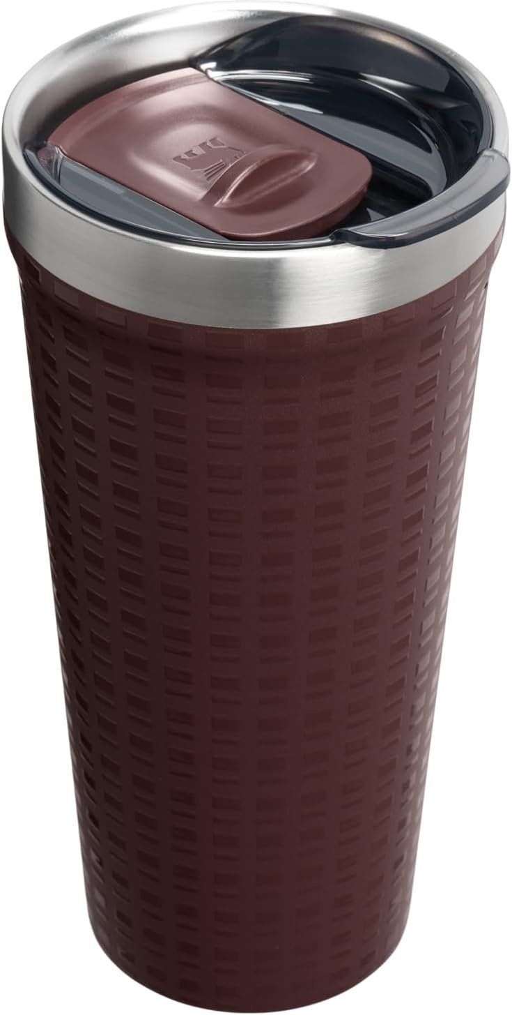 image:imageSTANLEY Everyday Tumbler 16 oz Press Fit Drink Through Lid Beverage Coffee and Cocktail Cup Insulated Stainless Steel Wine Glass BPAFree Sunset SpiralMahogany Grid