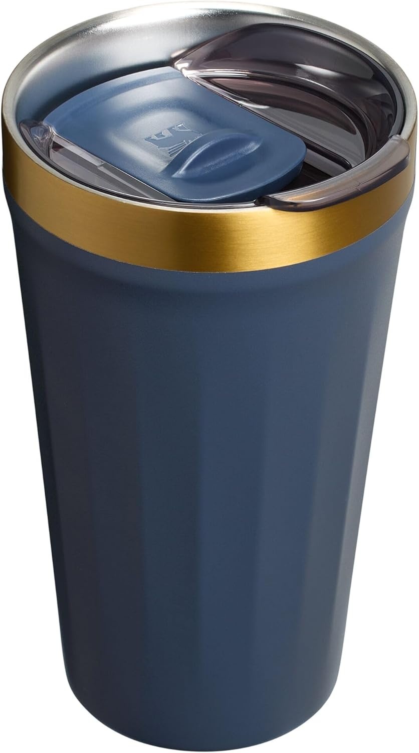 image:imageSTANLEY Everyday Tumbler 16 oz Press Fit Drink Through Lid Beverage Coffee and Cocktail Cup Insulated Stainless Steel Wine Glass BPAFree Sunset SpiralTwilight Gold