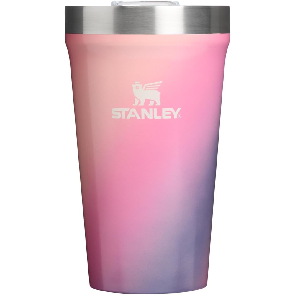 image:imageSTANLEY Everyday Tumbler 16 oz Press Fit Drink Through Lid Beverage Coffee and Cocktail Cup Insulated Stainless Steel Wine Glass BPAFree Sunset SpiralSunset Spiral