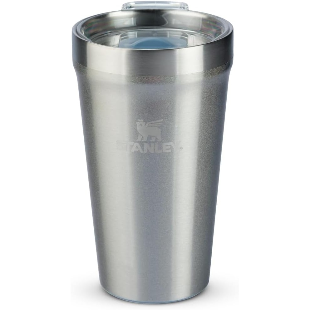 image:imageSTANLEY Everyday Tumbler 16 oz  Press Fit Drink Through Lid  Beverage Coffee and Cocktail Cup  Insulated Stainless Steel Wine Glass  BPAFree  Sunset SpiralSteel Shimmer