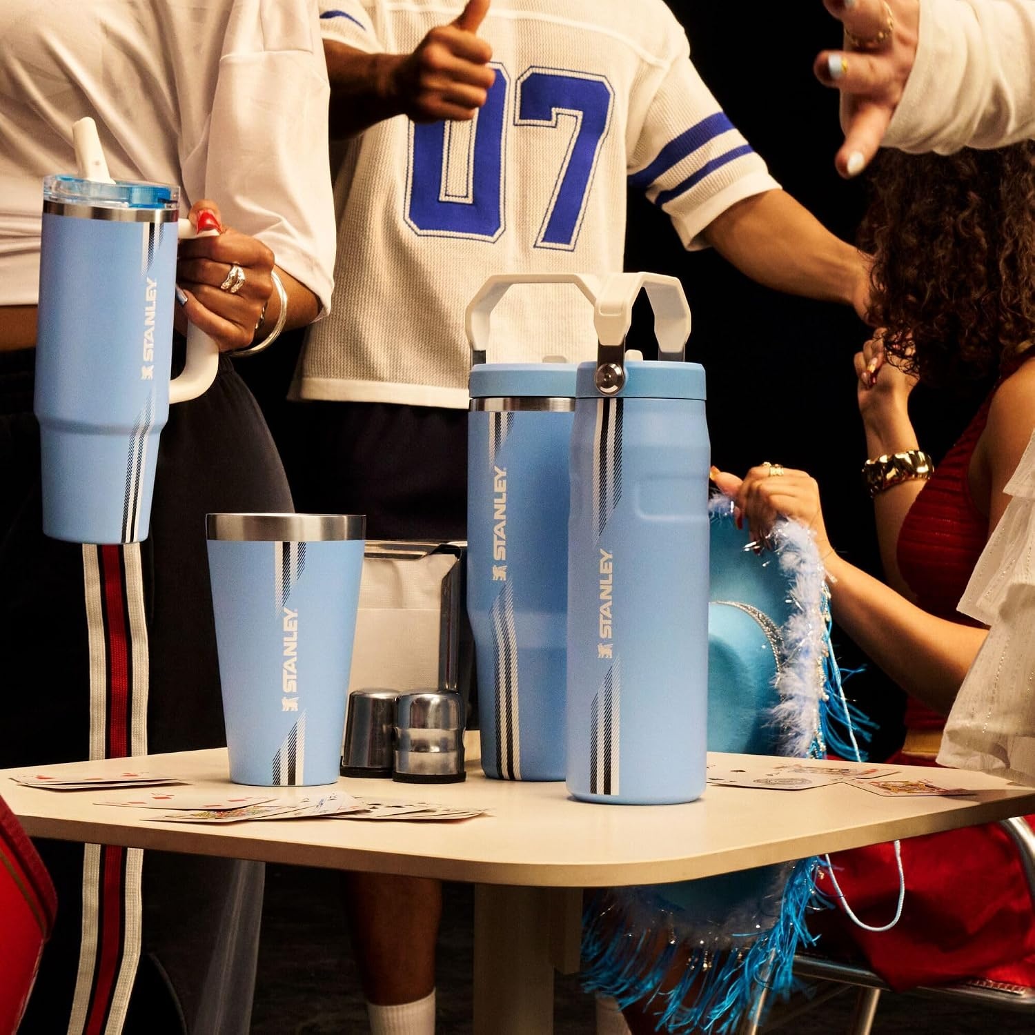 image:imageSTANLEY Quencher ProTour Flipstraw Tumbler 30 oz Caitlin Clark FutureTeam Light Blue White