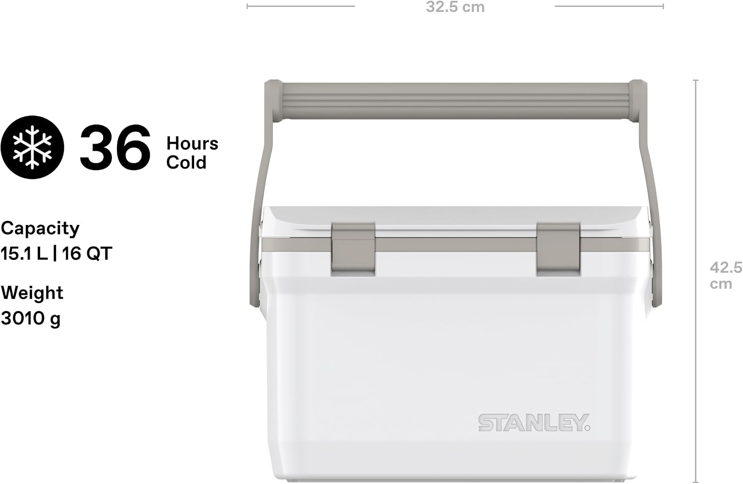 image:imageStanley 1913 Adventure EasyCarry Outdoor Cooler 151L Ice Cold For 36 Hours Cool Box BPAFree Chest Cooler With Adjustable Bungee System Rugged Travel Coolbox for 21 Cans LeakproofFrost