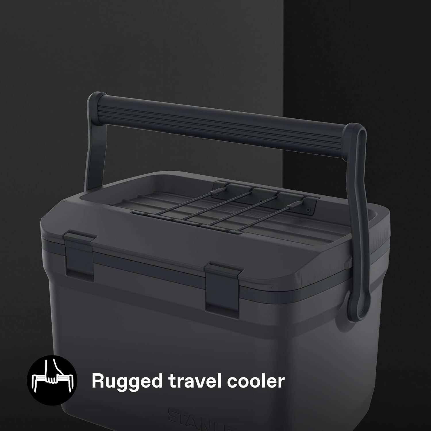 image:imageStanley 1913 Adventure EasyCarry Outdoor Cooler 151L Ice Cold For 36 Hours Cool Box BPAFree Chest Cooler With Adjustable Bungee System Rugged Travel Coolbox for 21 Cans LeakproofBlack