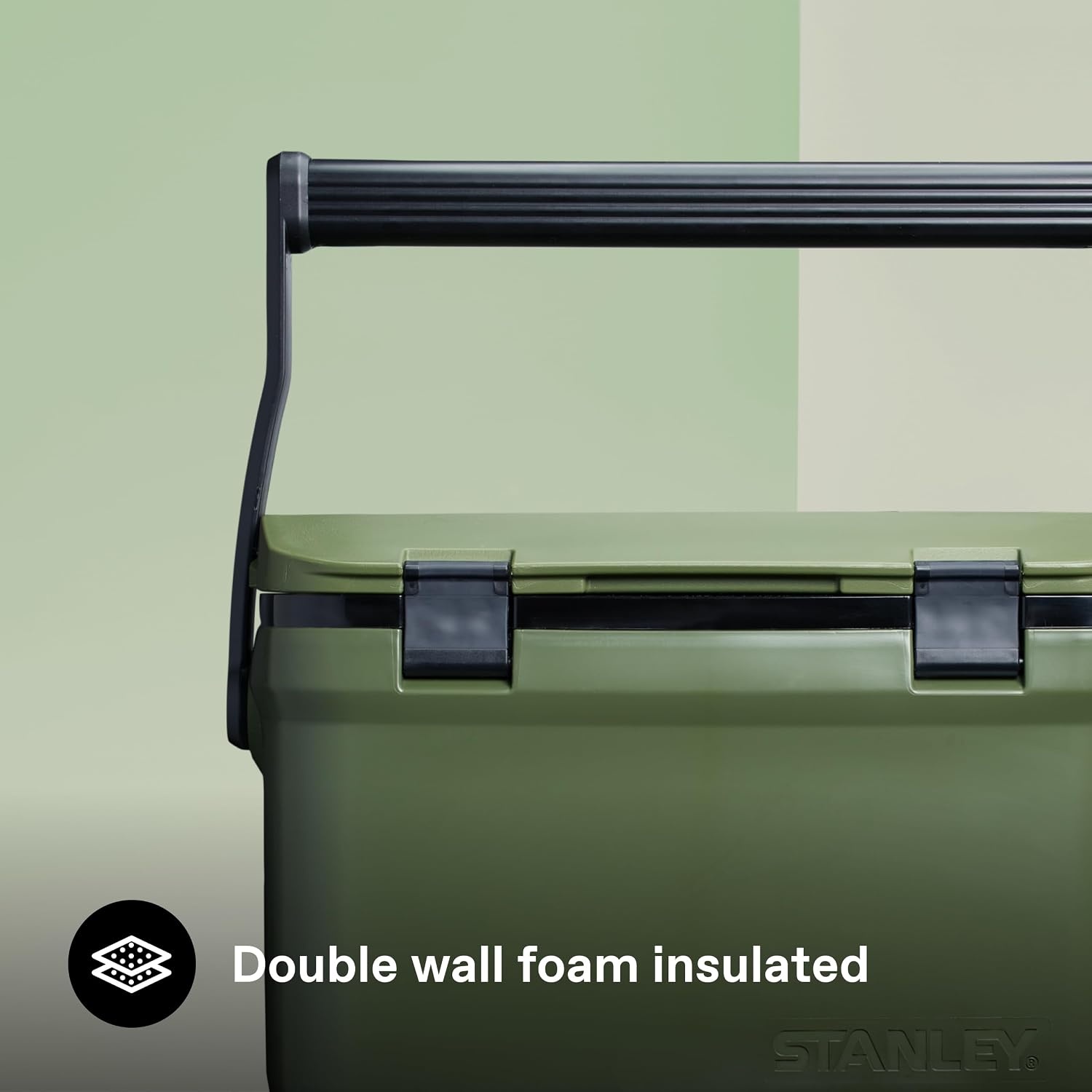 image:imageStanley 1913 Adventure Outdoor Cooler Ice Cold Up to 4 Days Cool Box BPAFree Chest Cooler Heavy Duty Camping Cooler Box Doubles as Seat Rugged Travel Coolbox LeakproofKhaki