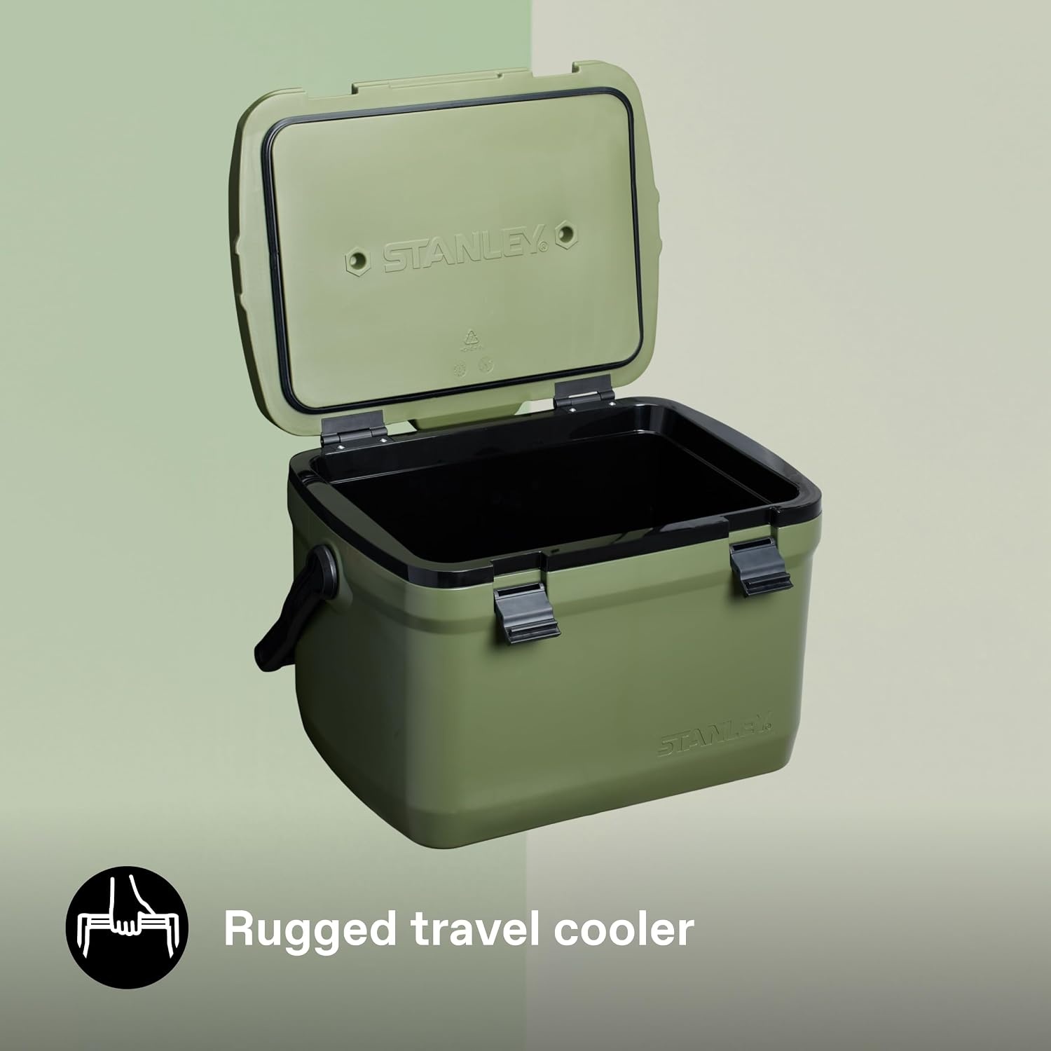 image:imageStanley 1913 Adventure Outdoor Cooler Ice Cold Up to 4 Days Cool Box BPAFree Chest Cooler Heavy Duty Camping Cooler Box Doubles as Seat Rugged Travel Coolbox LeakproofKhaki