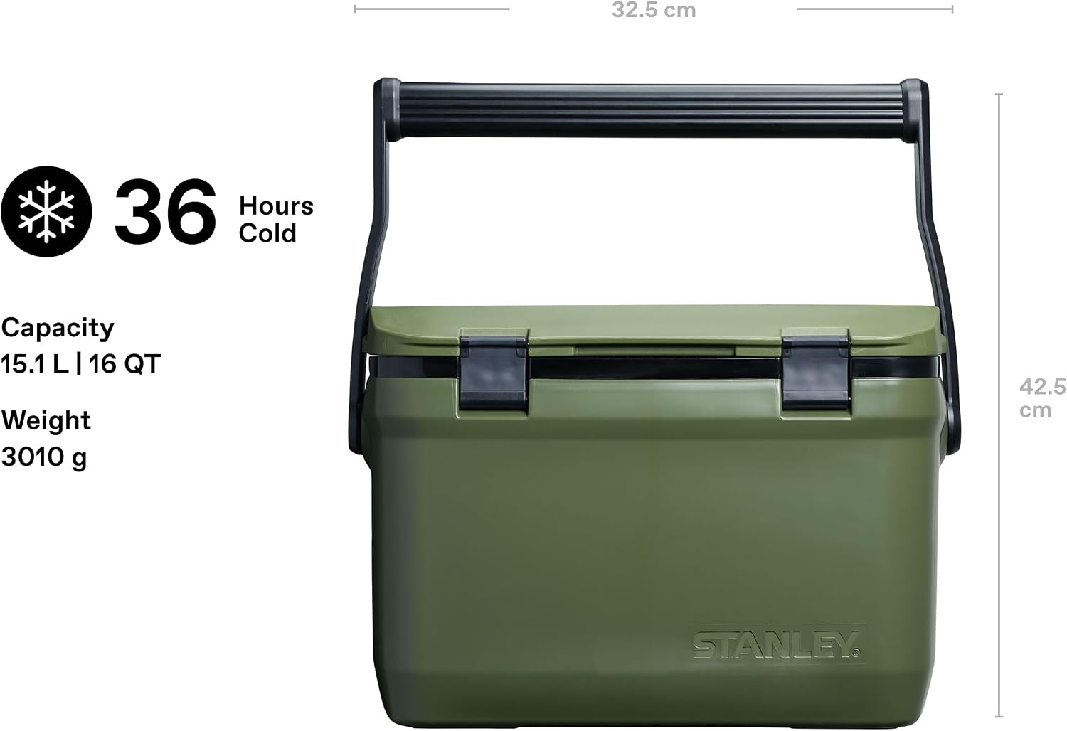 image:imageStanley 1913 Adventure Outdoor Cooler Ice Cold Up to 4 Days Cool Box BPAFree Chest Cooler Heavy Duty Camping Cooler Box Doubles as Seat Rugged Travel Coolbox LeakproofKhaki